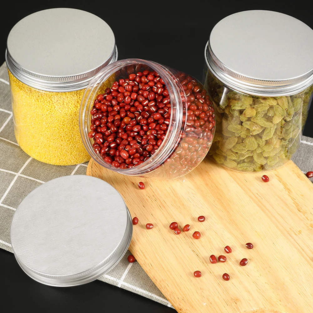 Plastic Jars Empty Makeup Container Clear Bottle For Kitchen Storage Dry Food 200/300/400/500ml PET Container Jars Pot with Lid 5