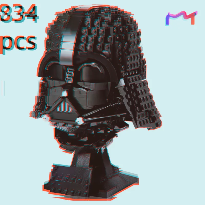 2026년 신제품 834PCS 우주 전투 다스베이다 헬멧 버스트 블록 모델 브릭 DIY 장난감 어린이 성인 크리스마스 생일 선물