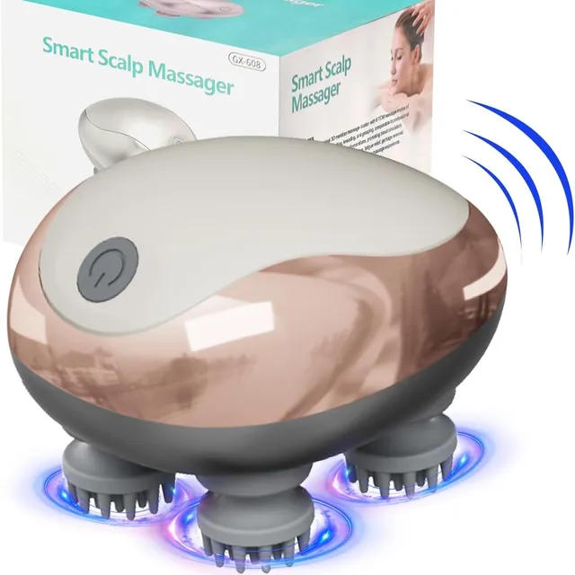 Massaggiatore elettrico per cuoio capelluto Massaggiatore portatile portatile per cuoio capelluto Grattaschesta per massaggio completo del corpo Pulito profondo e relax stress. 1