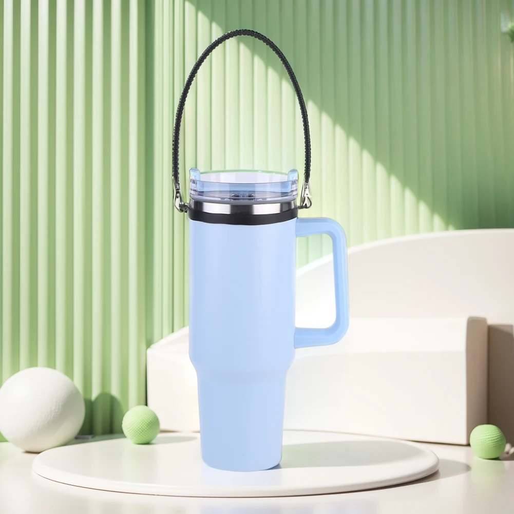 Silicone Water Bottle Handle Portable Thermo Bottle Sling Carrier Holder With Strap for Stanley Cup Accessories