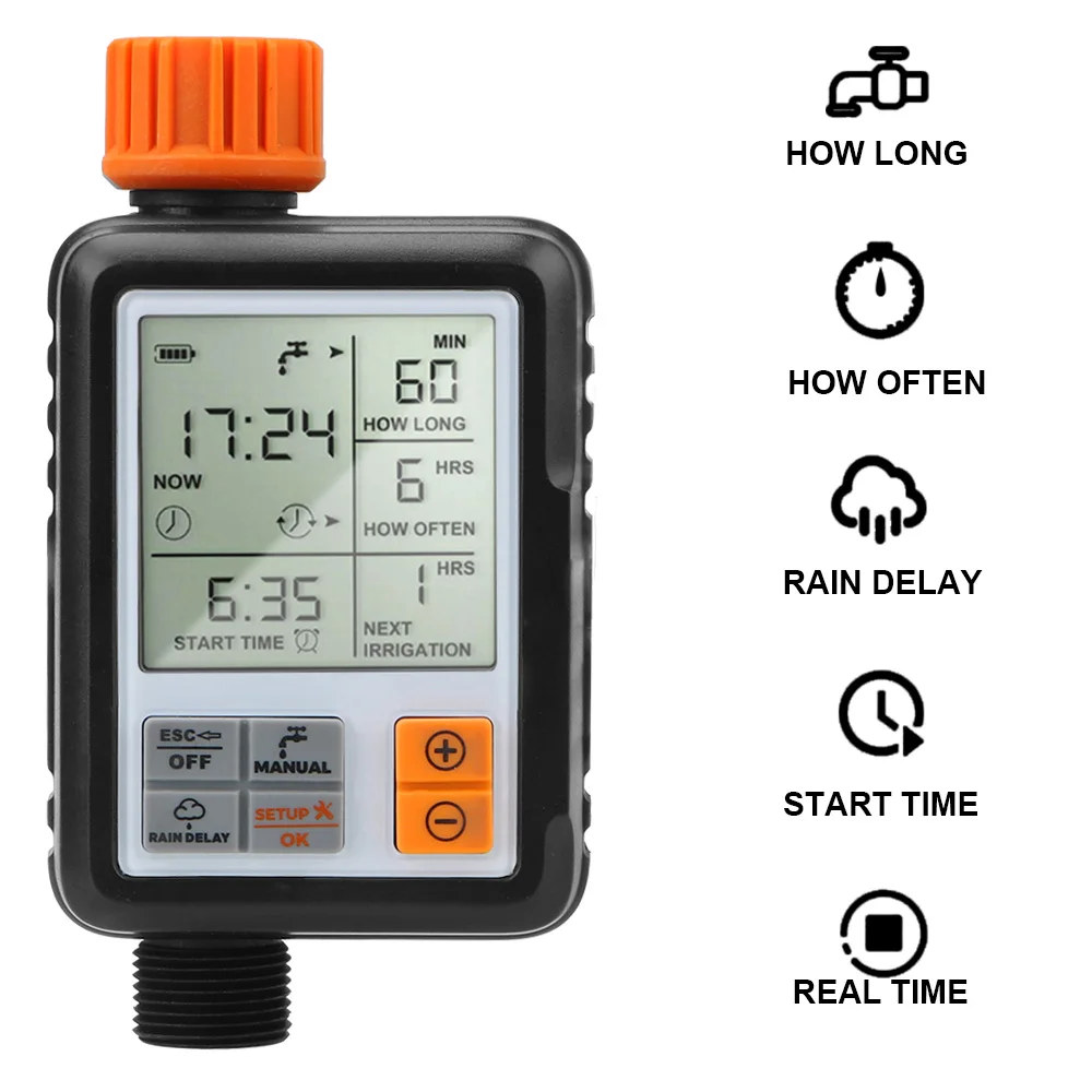 

Programmable Large Screen Watering Device Watering Controller System Digital Irrigation Timer for Garden Lawn Automatic