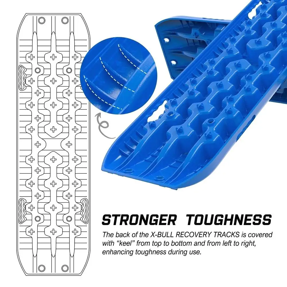 X-BULL Recovery tracks Mud Snow / Sand tracks / Grass for X4 caravan 2pairs 4WD Gen 3.0-Blue