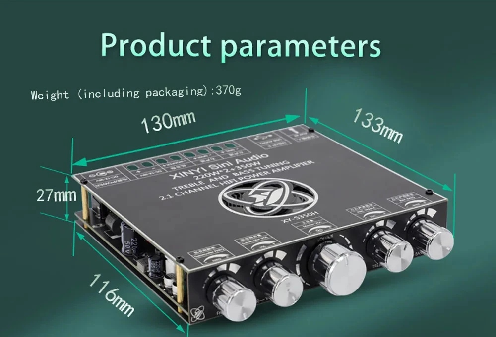 220W*2+350W Sound Amplifier Board XY-S350H TPA3251D2 BT5.1 Channel 2.1 HiFi Ster