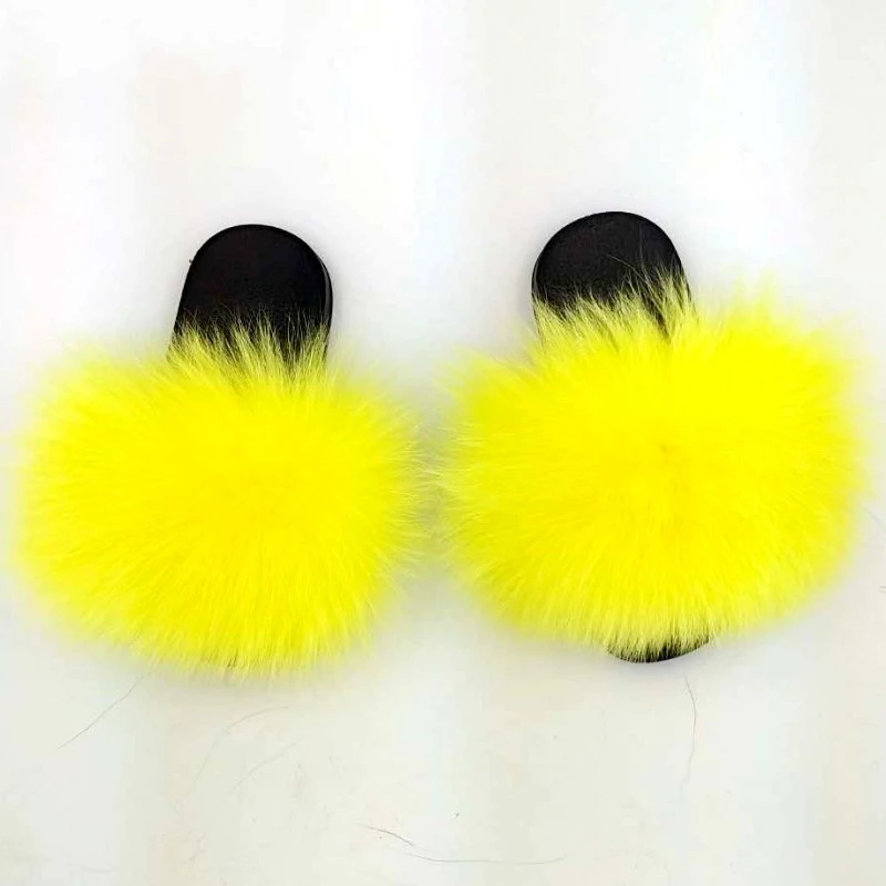 24-35 Size Four Reason Summer Winter Children Slippers Girl Boy Fashion Outside Soild Swell Fox Fur Flip Flops