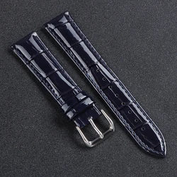 Luxurious Glossy Calfskin Leather Watchband - Premium Watch Strap Accessory - 22mm (Blue)
