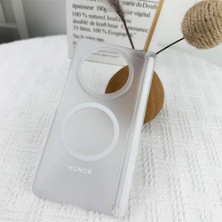 Ice Crystal Ultra Thin Magnetic Hinge Shockproof Case - Clear/Matte Finish for Honor Magic Vs2 (White)