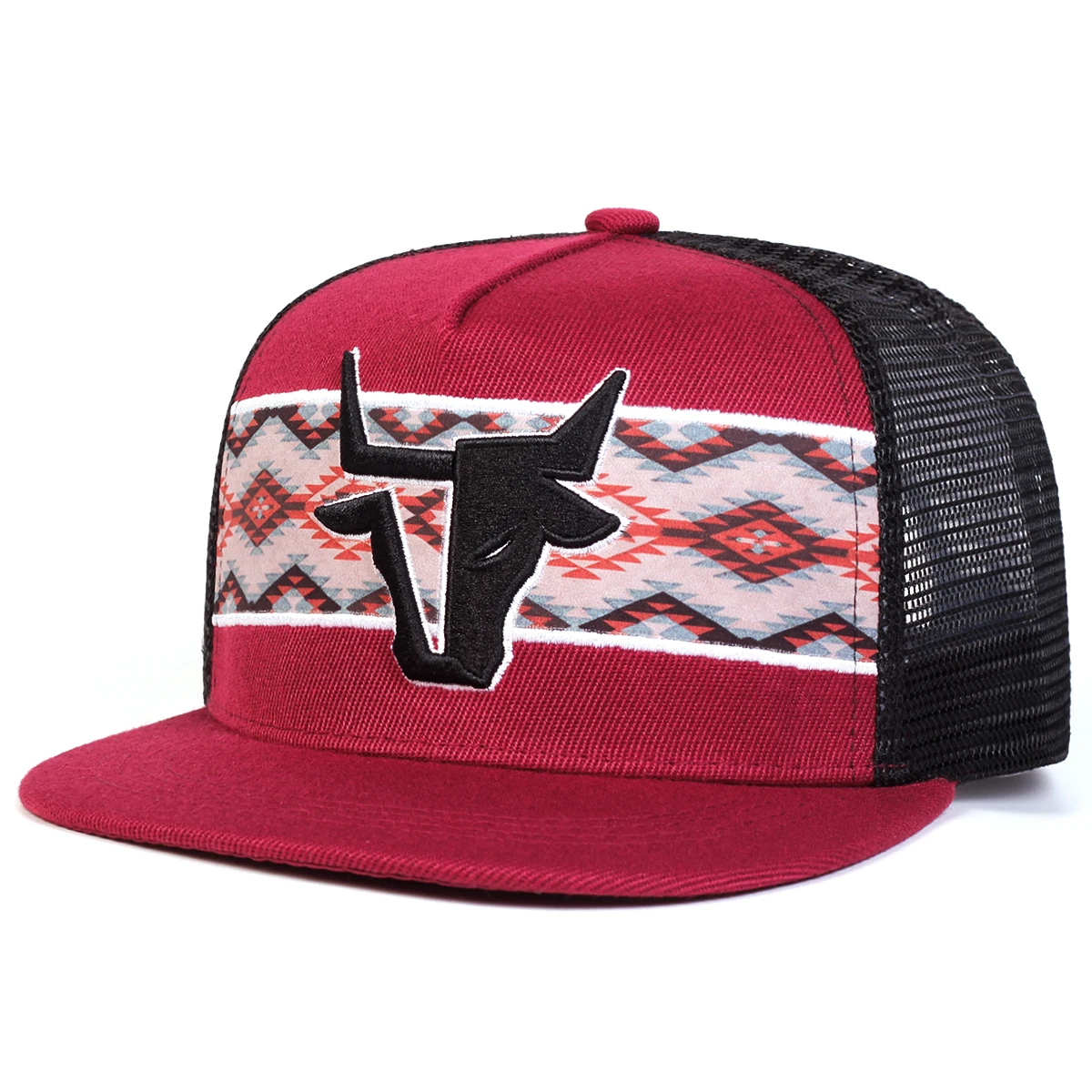 Unisex Bull Head Stickerei Hip-Hop Netzhüte Frühling Sommer Verstellbare Lässige Snapback Baseball Caps Outdoor Sonnenschutzhut – Detail 5