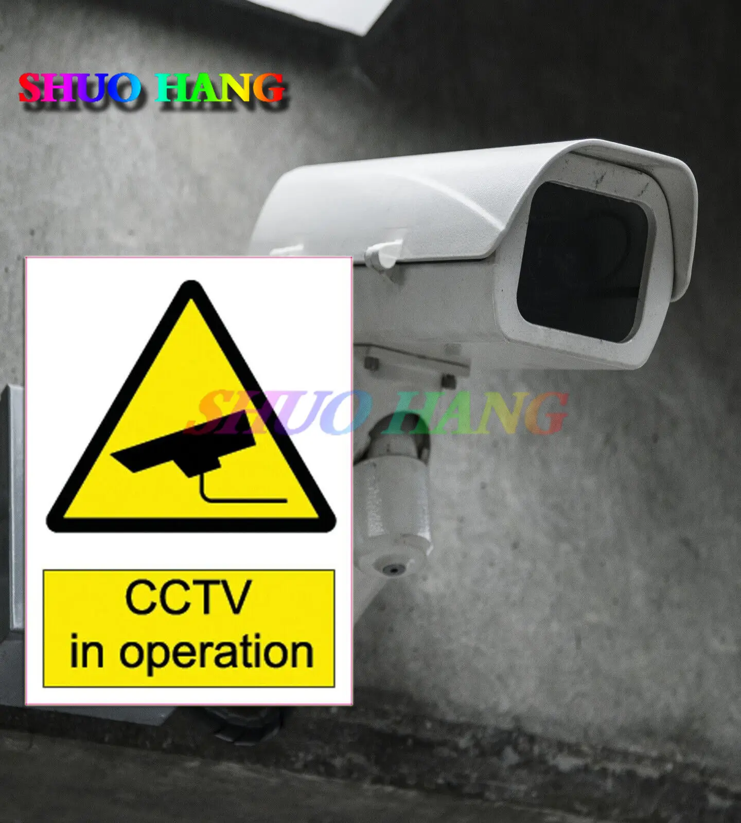 CCTV Warning Stickers Decals (Pack Of 4) - 300mm X 100mm, Vinyl, Indoor/Outdoor Use