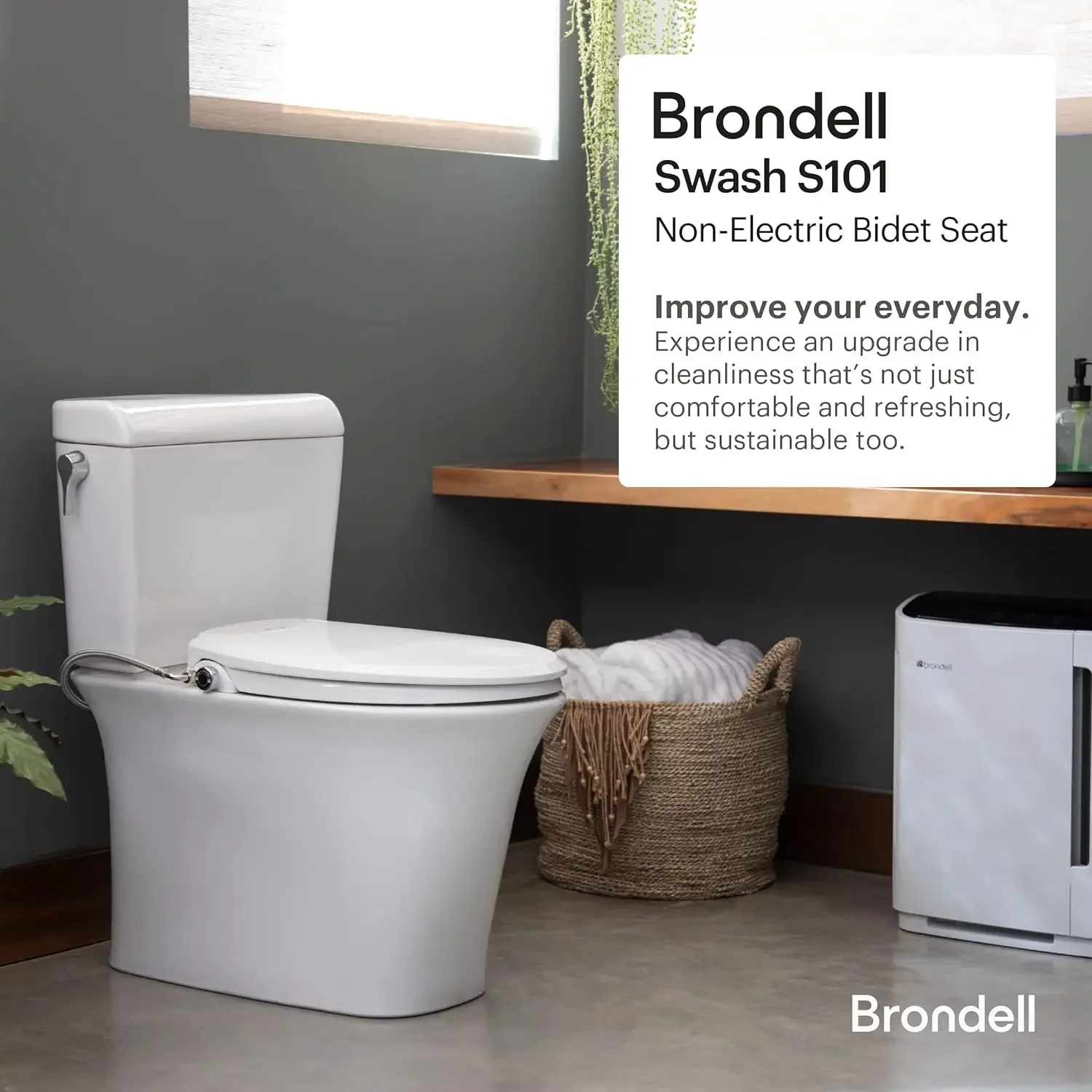 Description Picture 3 of itemBidet Toilet Seat, Non-Electric Swash Ecoseat, Fits Elongated Toilets, White - Dual Temperature, Dual Nozzle System