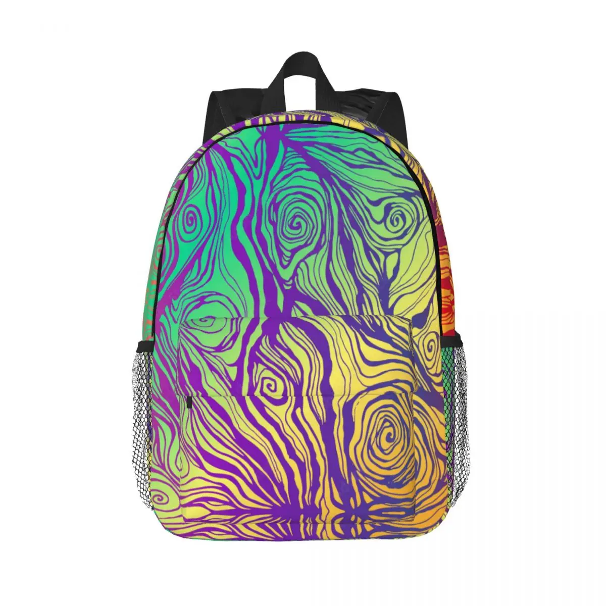 

Psychedelic Colorful Art Waves Backpacks for Boys Girls College School Travel Bags Women Men Bookbag Fits 15 Inch Laptop