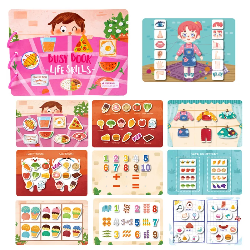 Juguetes Educativos Montessori para bebés, libros ocupados para bebés de 1,  2 y 3 años, rompecabezas a juego con números de animales - AliExpress