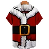 Funny Christmas Uniform Blouses Santa Claus Cosplay Shirts For Men Clothes Xmas Mens Gift Short Sleeve Streetwear Lapel Blouse 1