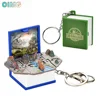 OIMG Kids Creativity Dinosaur Key Chain Mini Pocket Book Tiny Booklet Toy Pop Out the 3D Cute Dino World for Boys Girls Gift 1