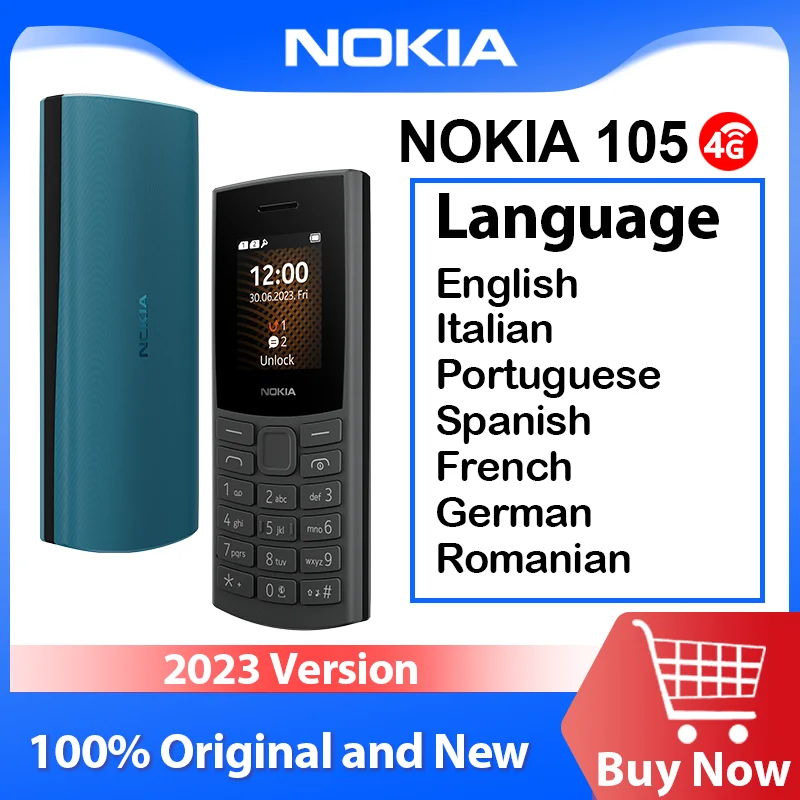 Многоязычный-телефон-nokia-105-4g-2023-с-двумя-sim-картами-18-дюйма-bluetooth-50-1450-мА-·-ч-длительный-режим-ожидания-функция-записи-вызовов-фонарик-fm-радио