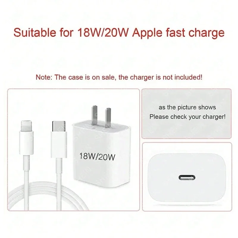 For Apple 18W 20W USB-C Power Adapter Charger Protective Case Cable Protector Cover for IPhone 11 12 13 14 Pro Butterfly Charger