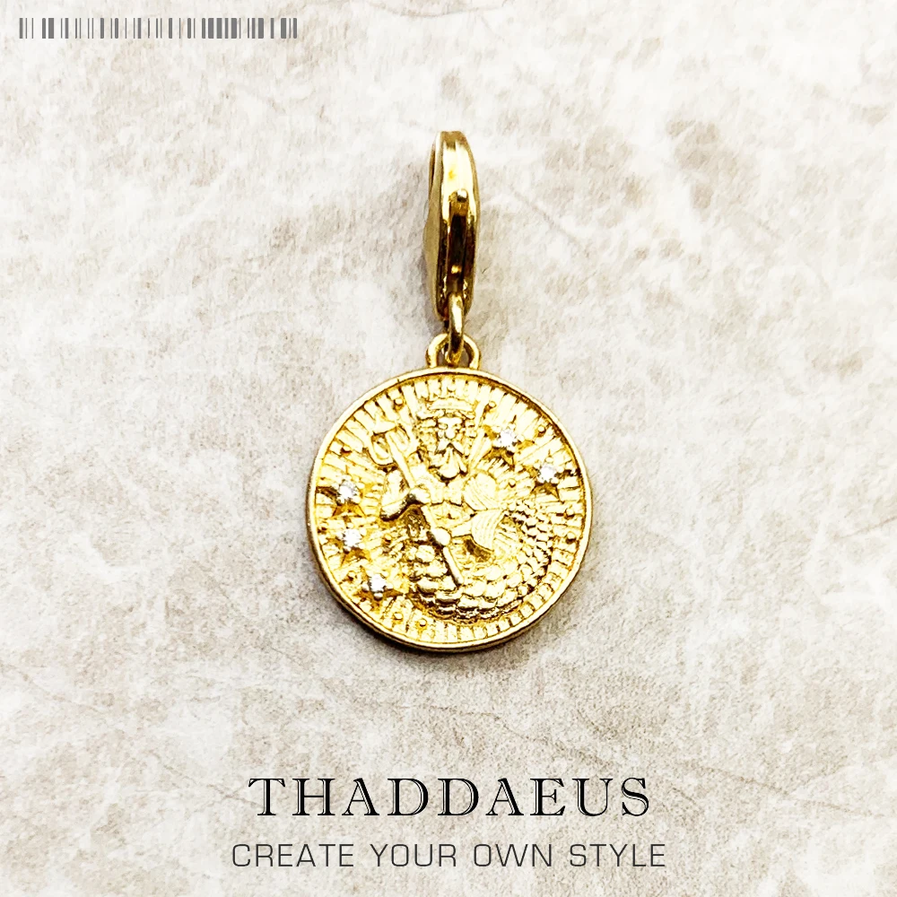 Zodiac Sign Vintage Gift Charm Pendant in 925 Sterling Silver
