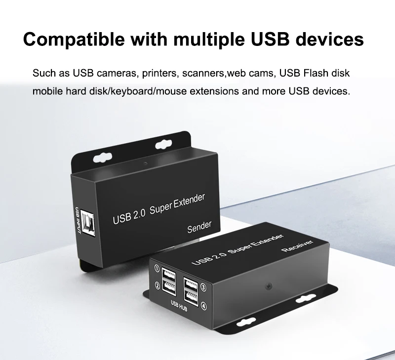 Super USB 2.0 Extender Via Rj45 CAT6 Cable 50m 4 Port USB2.0 Hub Adapter for PC