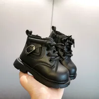 Warm Fur Baby Boots Autumn Winter Little Kids Soft PU Leather Boots Infant Newborn Outdoor Shoes Toddler Boy Girl Boots For Baby 2