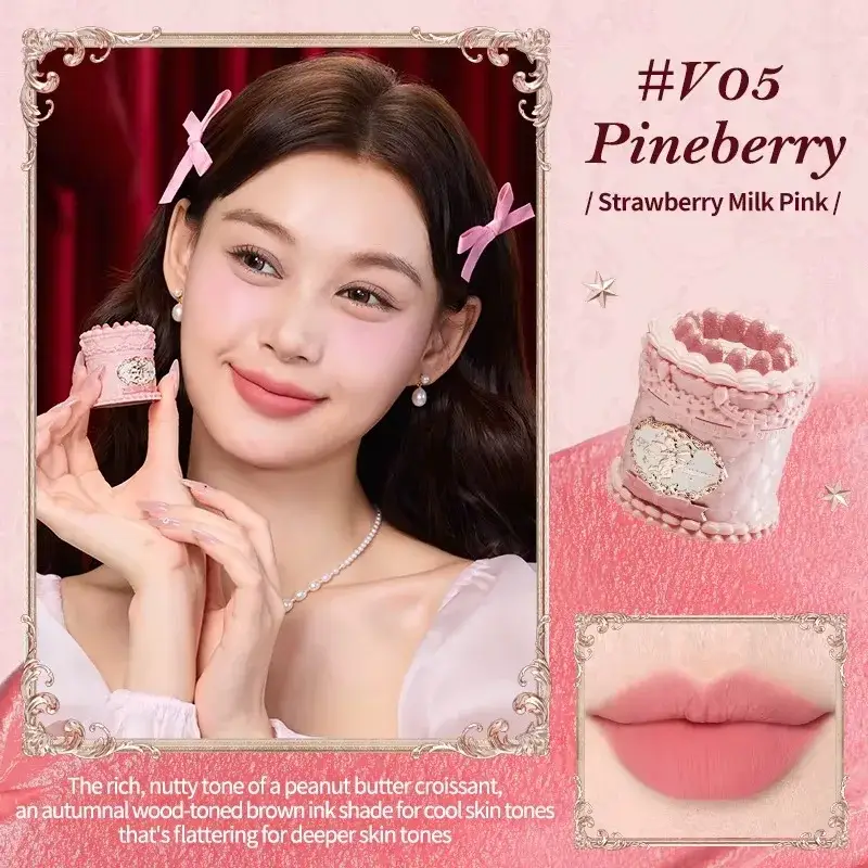 Flowerknows Strawberry Cupid Lipstick Cake Matte Velvet Lipgloss Lip Mud Makeup Korean Flower Know Lip Cream For Girls&Women - Image 11