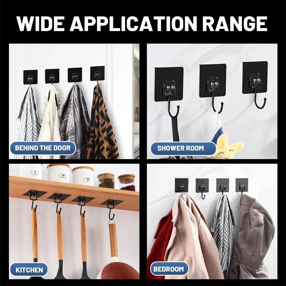 Self Adhesive Hooks Rotating Waterproof Seamless Strong Sticker Holder Wall Door Storage Hanging Hook Kitchen Bathroom Organizer