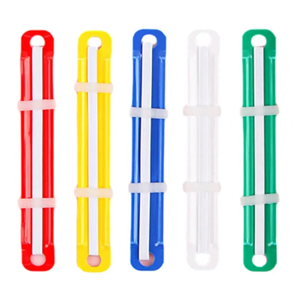 PZRT 10pcs 2 Holes Document Paper Fasteners Plastic Binding Rings Binder Clips Two-Piece Paper Fastener Office Equipment Practical