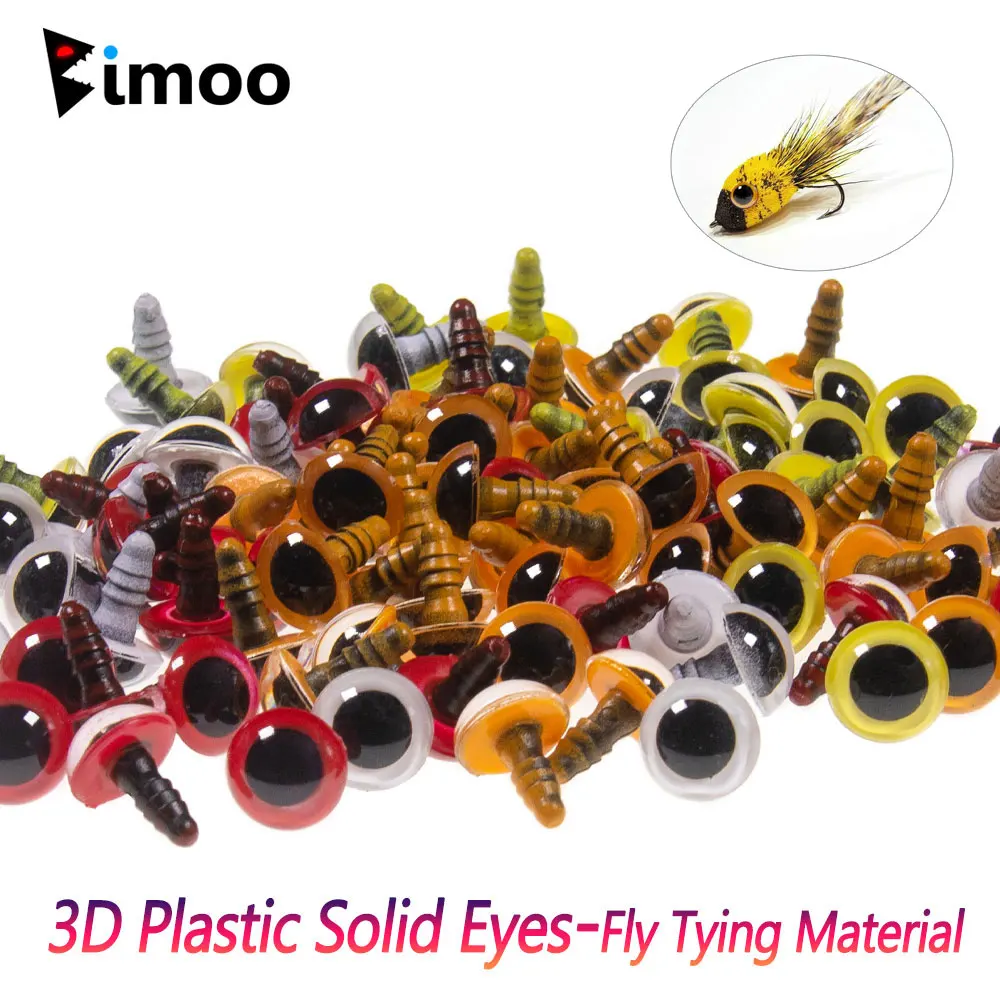 Bimoo 20Pcs 3D Occhi In Plastica Solida Con Topo A Vapore Bass Bug Big Saltwater Streamer Materiale Per La Costruzione Di Mosche Luccio Bass Esche Da 