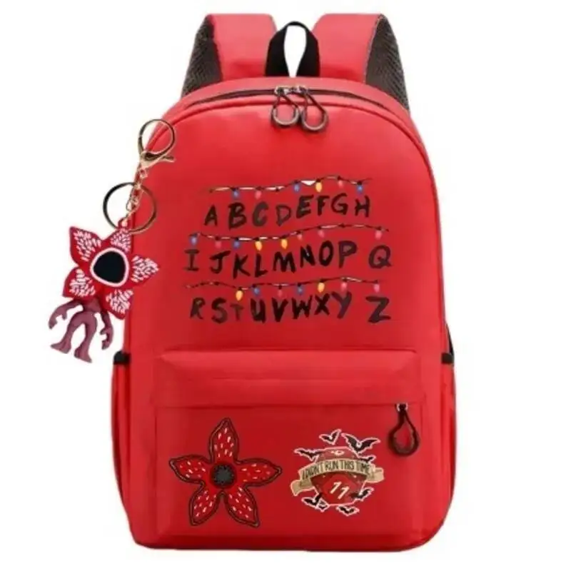 New 24 Alphabet Printed Backpack Cute TV Carnivorous Plant With Pendant Schoolbag Big Space For Boy And Girl Back To School Gift 5