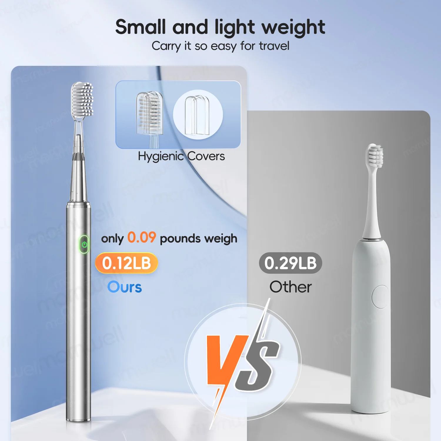 Women's Electric Toothbrush with DuPont Bristles - Elegant Design, 4 Brush Heads, Waterproof