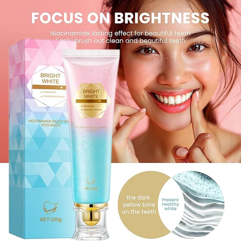 Whitening Toothpaste Nicotinamide Remove Plaque Stains Oral Hygiene Clean Fresh Breath