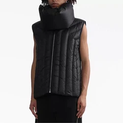 Simple sleeveless women's winter down jacketDetachable bib design90 white goose down filling winter warm women's jacket 2023 new
