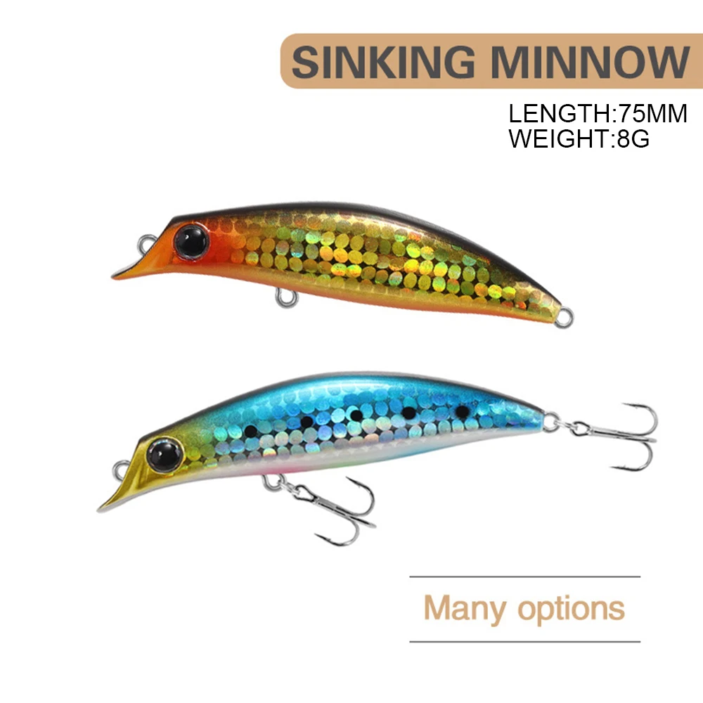 8 Pcs 50mm 6g Sinking Fishing Long Casting Wobbler Fishing Trout Bass  Swimbaiit Hard Bait Fishing Lures 9154