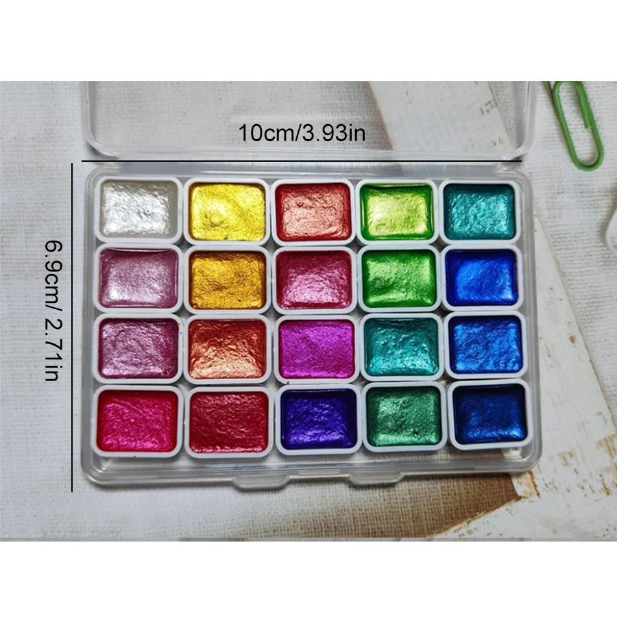 Watercolor Painting Set 20 colors Solid Pearlescent Pigment