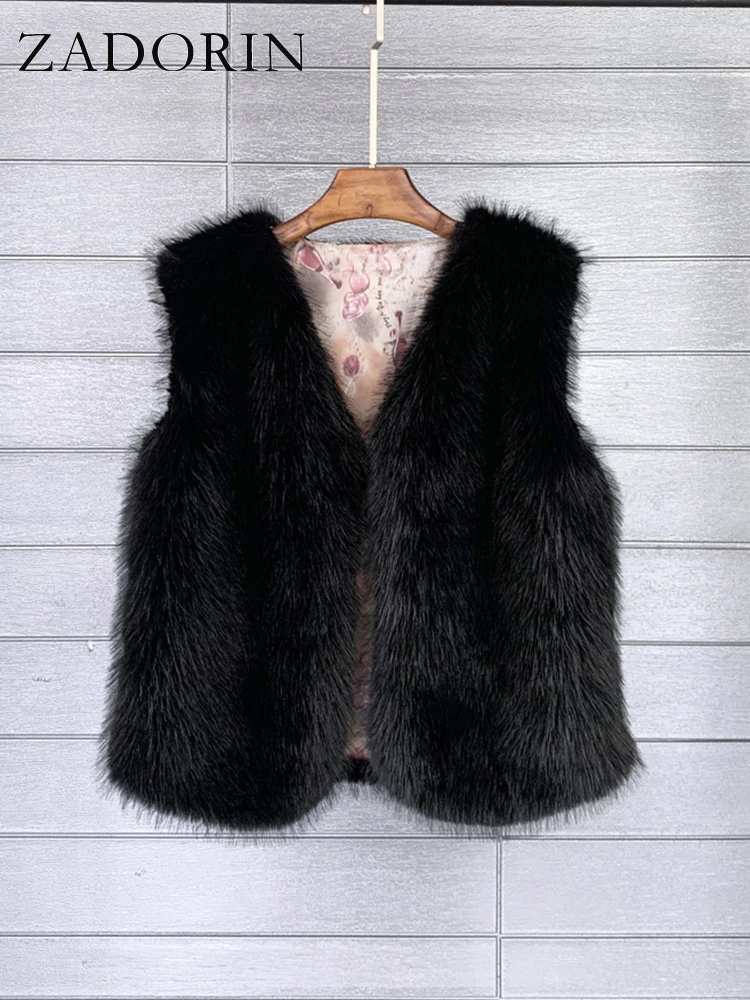 YuanDiann Gilet En Fausse Fourrure Pour Femme - Automne Et