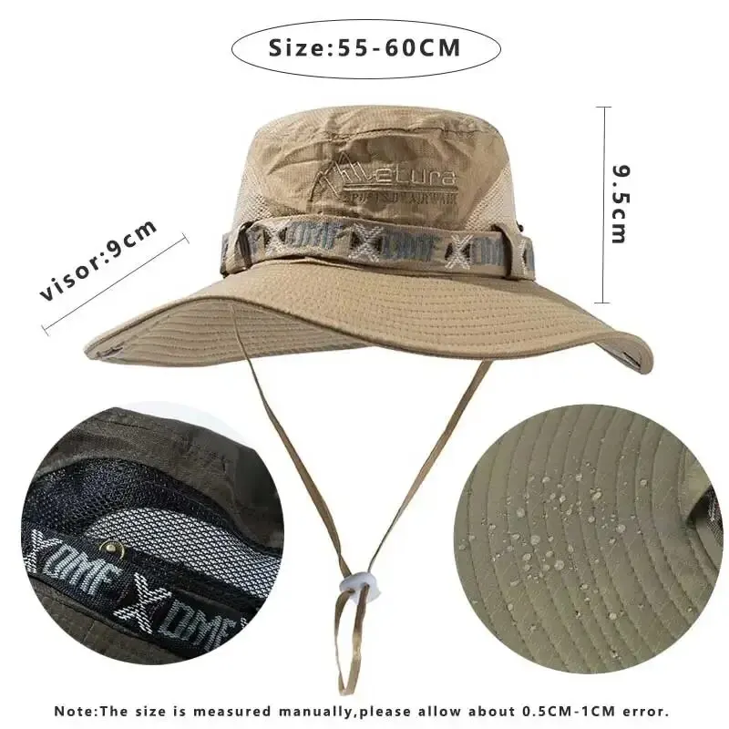 Men Bucket Hat Outdoor UV Protection Wide