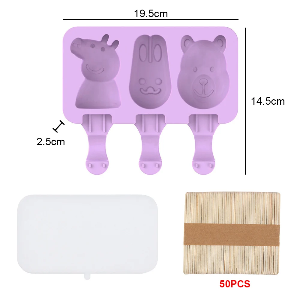 Silicone DIY Ice Cream Popsicle Maker with Lid