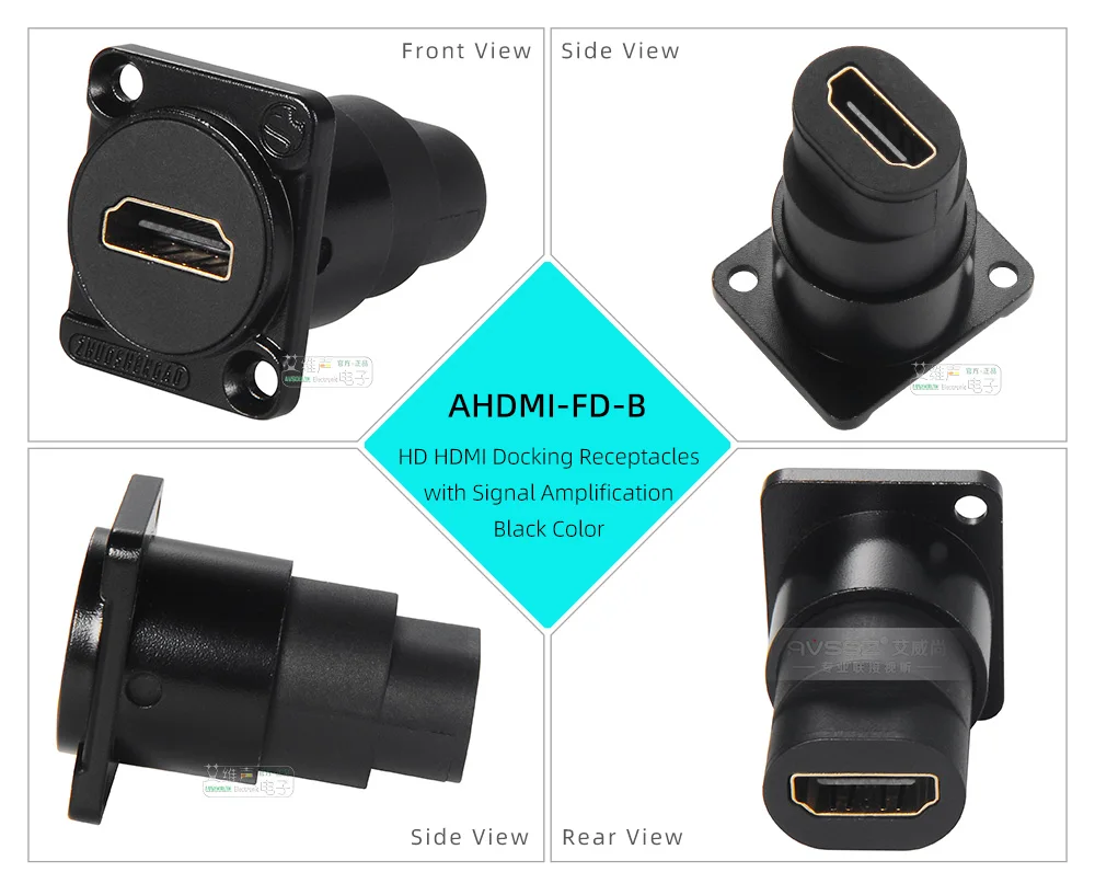 L-Bend HDMI High-Definition-Doppelkanal-Docking-USB-Buchse D-Typ Metall Buchse auf Buchse USB 2.0-Anschluss 86, Schalttafelmontage – Detail 15