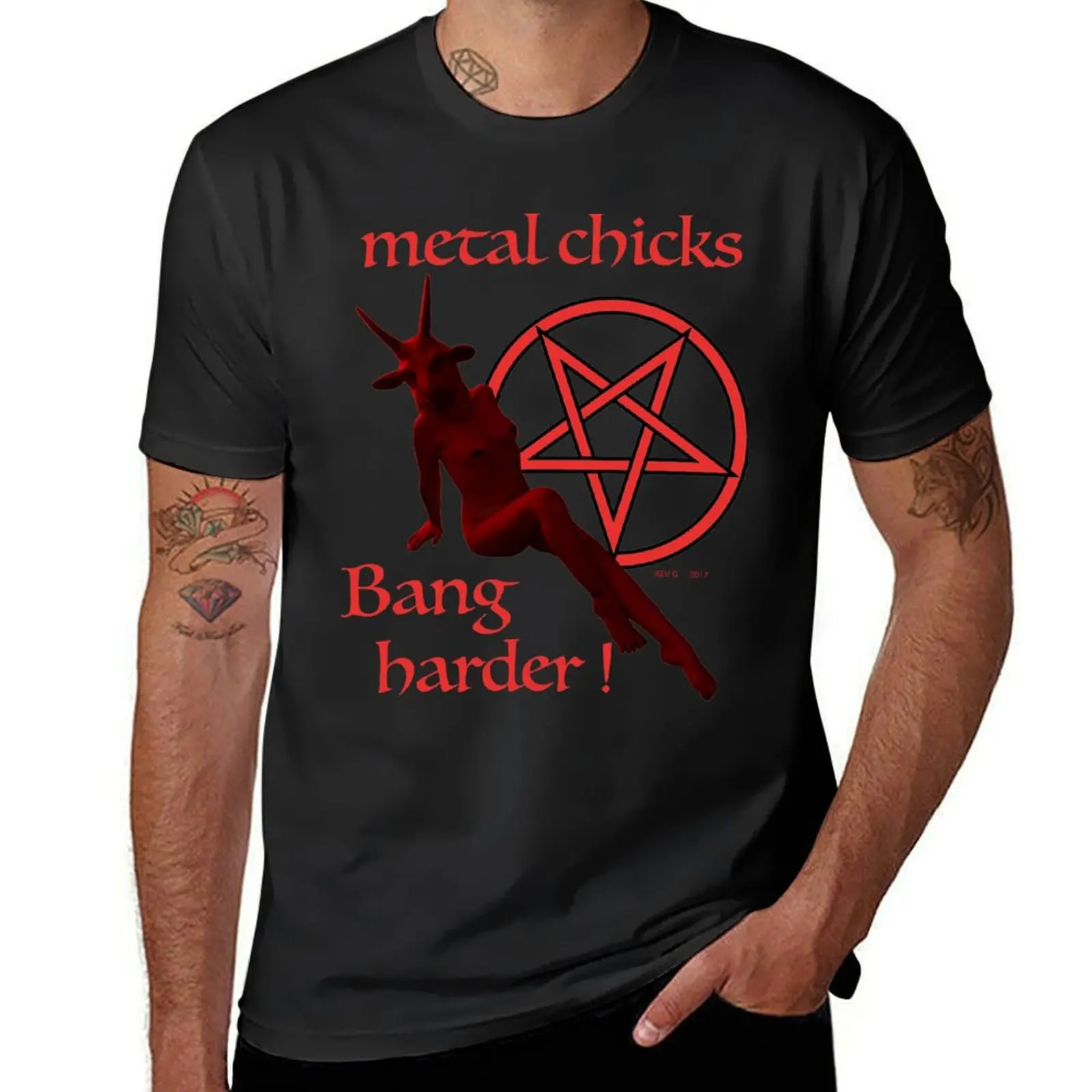 METAL CHICKS - Art By Kev G T-Shirt anime boys animal print men clothings
