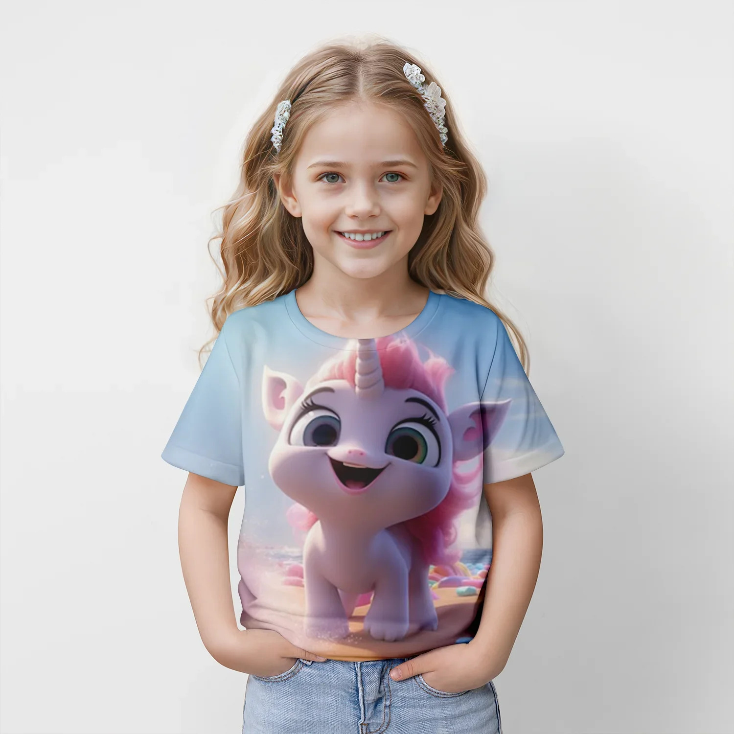 

Boys And Girls 3D Print Casual T-shirt, Kids Creative unicorn Tees Popular Top Funny Clothing