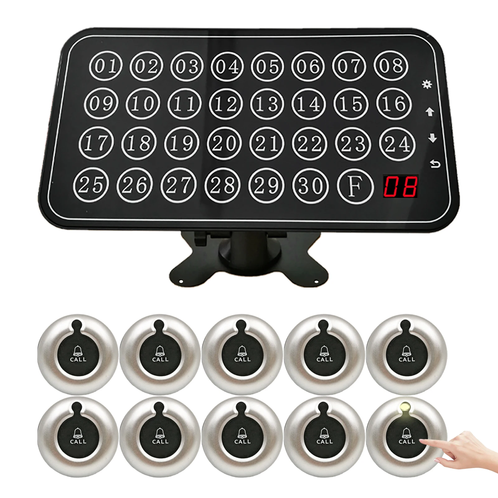 Caregivers Pager Emergency Nurse Call Alarm System Hospital Wireless Calling for Nursing Home Clinic Restaurant 10 Bell Buttons