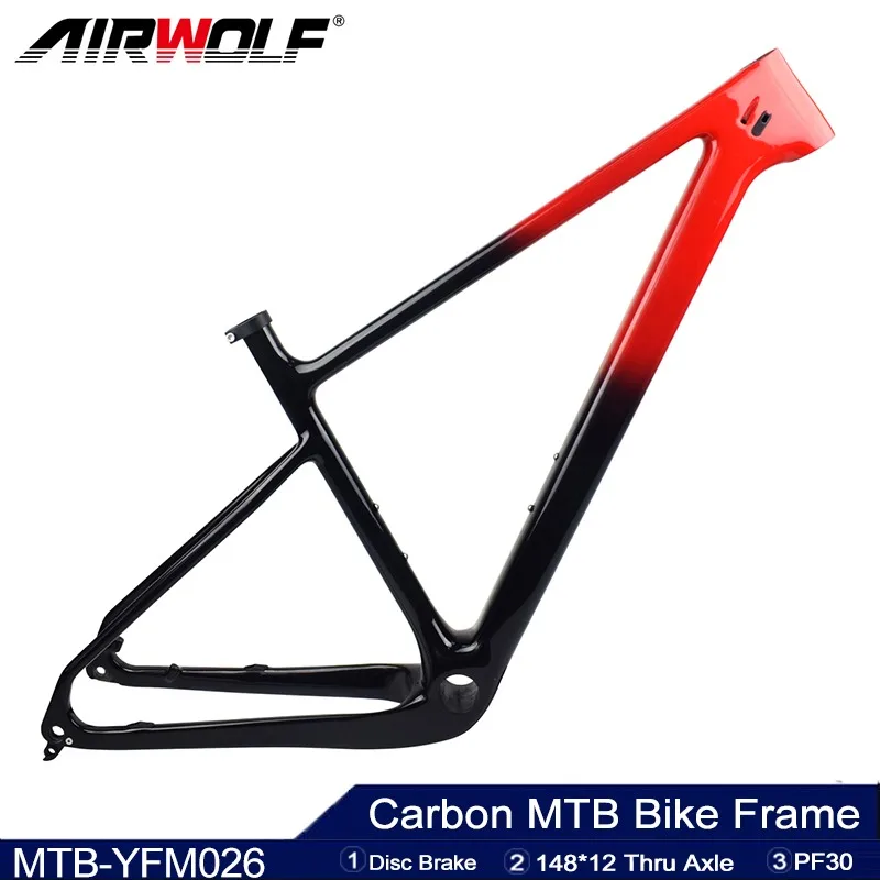 

Airwolf 29er Carbon MTB Frame PF30 Carbon Bike Frame Mountain Bicycle Frame Thru Axle 148*12mm Disc Brake Bicycle Frameset