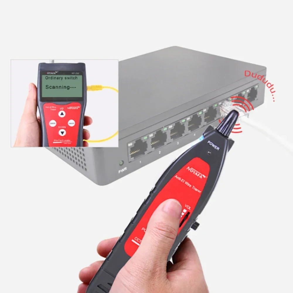 Noyafa NF-300 Network Coax Cable Tester Anti-Interference Wire Locator Measure RJ45 BNC Cable Length Network Monitoring Tracker