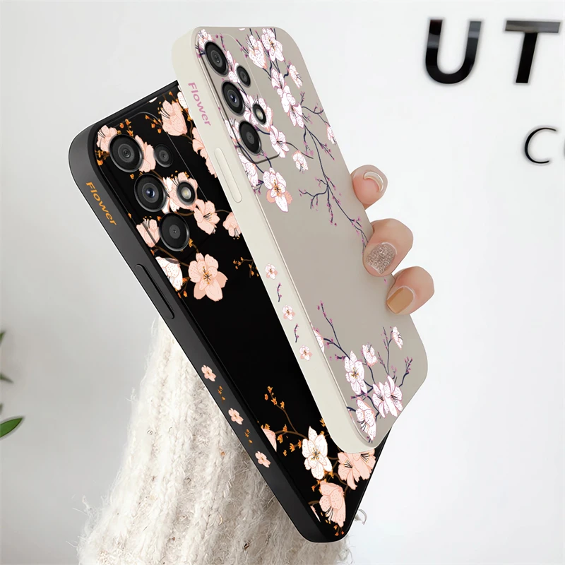Little Fresh Pink Flowers Phone Case For Samsung A53 A54 A71 A72 A32 A33 A34 A31 A13 A14 A24 A25 A05S 5G Shockproof Cover Capa — view 4