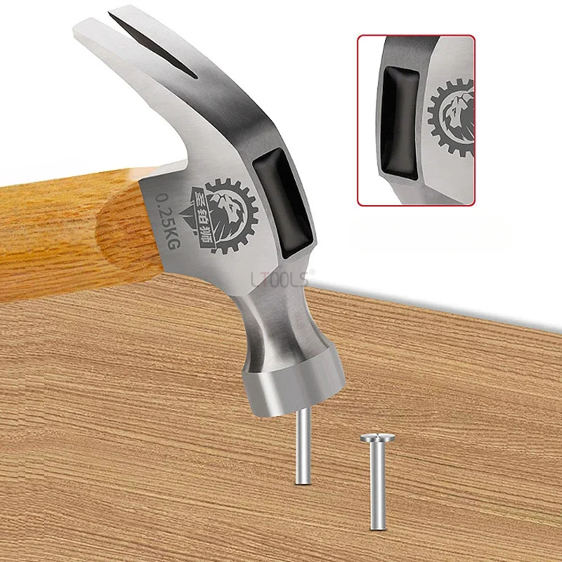 Short Wood Handle Mini Hammer Household Octagonal Round Headed Hammer Woodworking Small Fitter Hammer Handmade DIY Hardware Tool 4