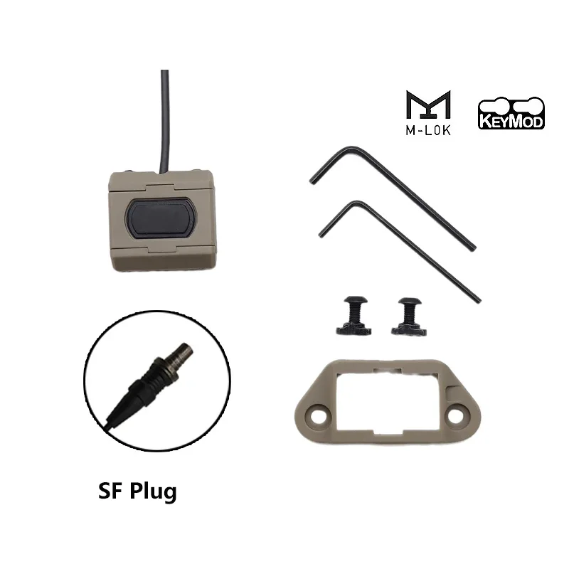 

New Tactical ModButton Pressure Remote Switch Mlok Keymod 20mm Rail For SF M300 M600 DBAL-A2 PEQ15 Momentary Control