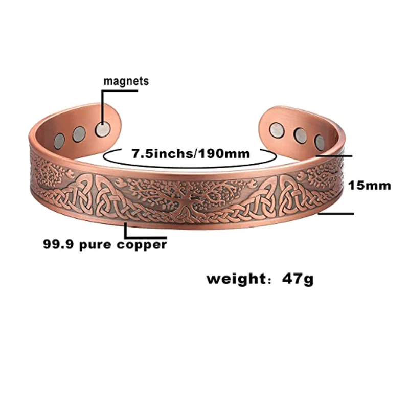 Nordic Copper Bracelet Copper Jewelry Elf Copper Celtic Bracelet Adjustable Celtic Bracelet Reversible Celtic Bracelet Celtic Jewelry 