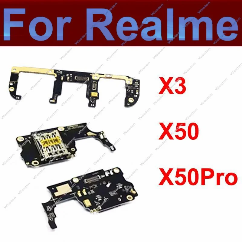 

Microphone Antenna Small Board For Realme X3 X3 Superzoom X50 X50 Pro 5G Signal Microphone Transmitter SIM Card Slot Plate Flex