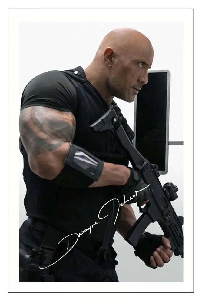 

DWAYNE JOHNSON Signed Art Film Print Silk Poster Home Wall Decor