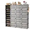 Adjustable Portable Shoe Storage Organizer 80 Pairs  Rack Cabinet with Door Easy Assembly Waterproof Plastic   1