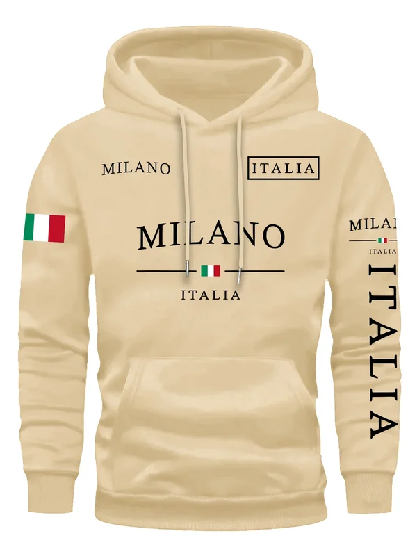 ITALIA MILANO Men Women Hoodie Outdoor Str