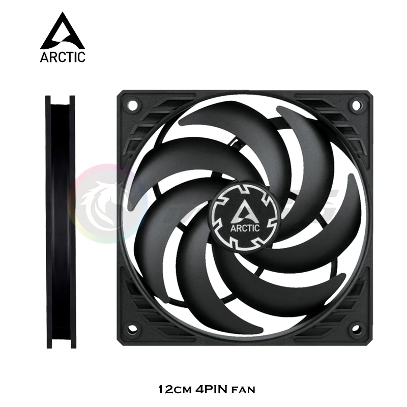 Arctic P12 Slim Pwm Pst 12015 4Pin Pwm Ventola A Catena Sottile Silenziosa, 12Cm Ultra-Sottile 15Mm Ventola Case Radiatore Computer Thin Cooler Master